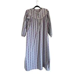 Lanz of Salzburg Flannel Nightgown Womens Large Granny Cottagecore Tyrolean Soft